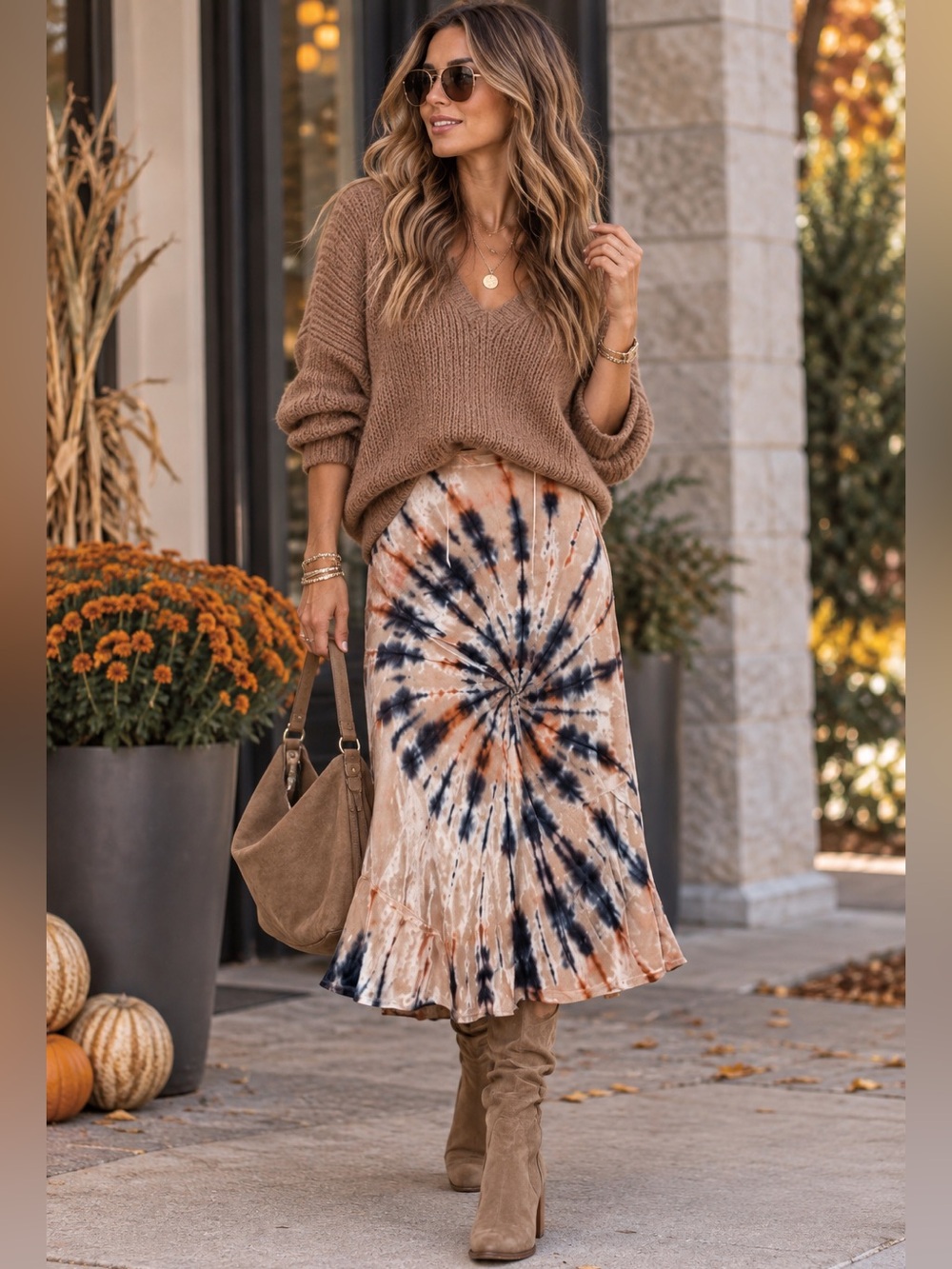 Free People Firework Combo Crushed Velvet Tie-Dye Midi Skirt S NWT